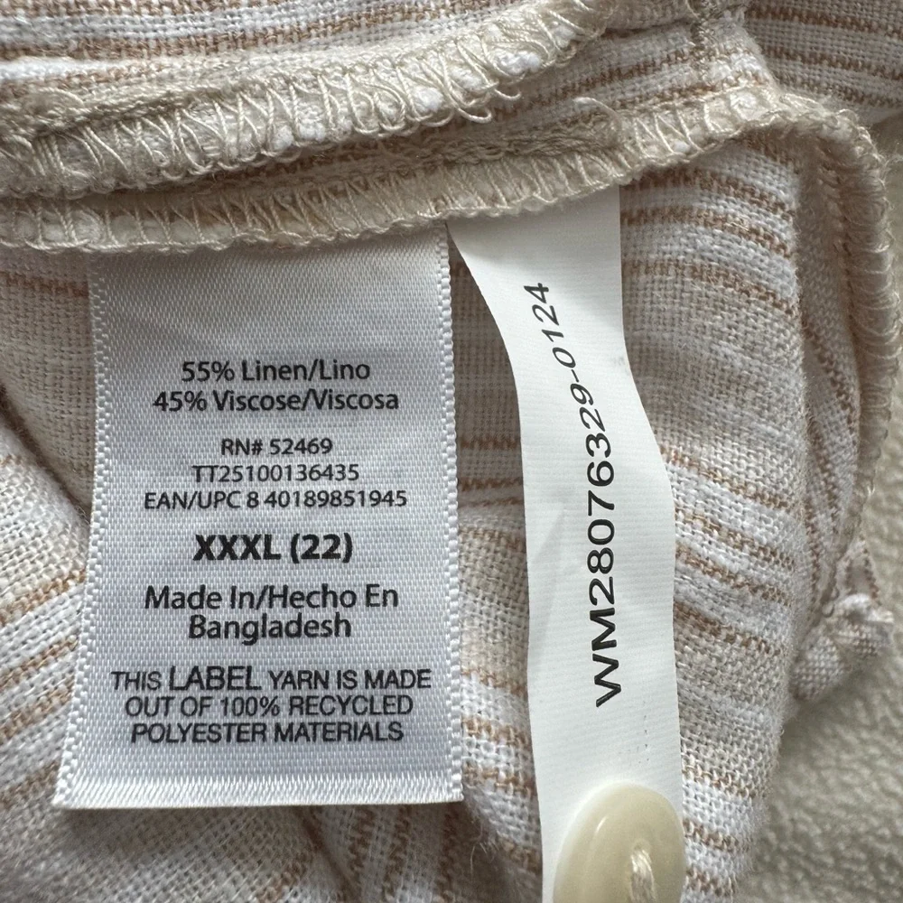 Tie Front Cap Sleeve Linen Top XXXL (22) NWT - Picture 9 of 13